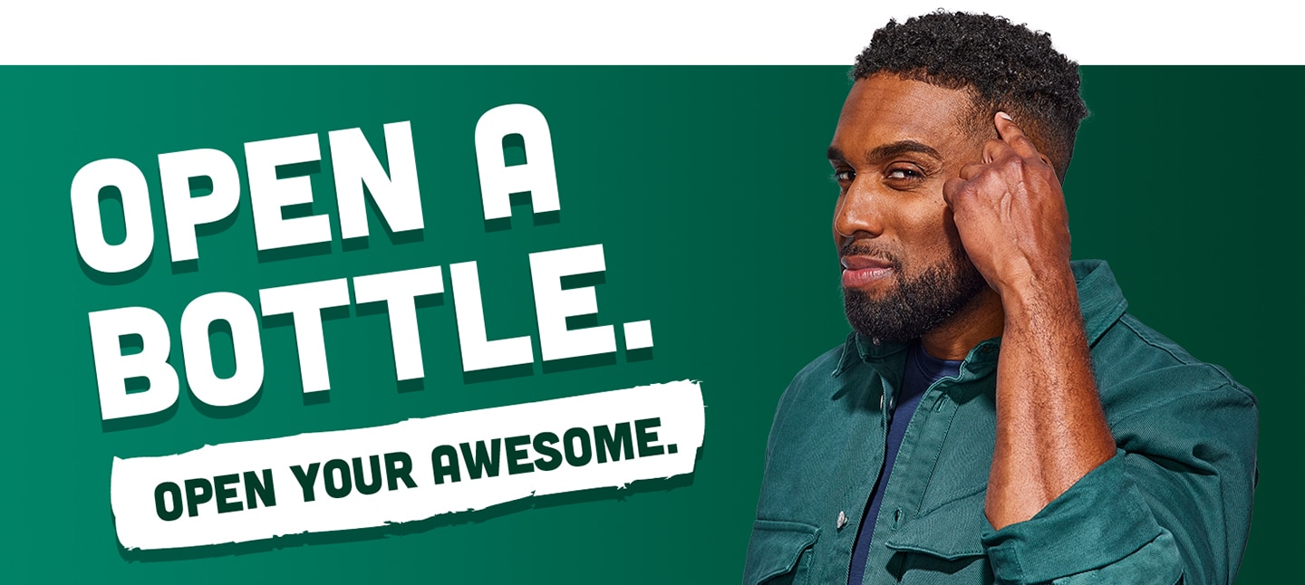 Man pointing finger at head.