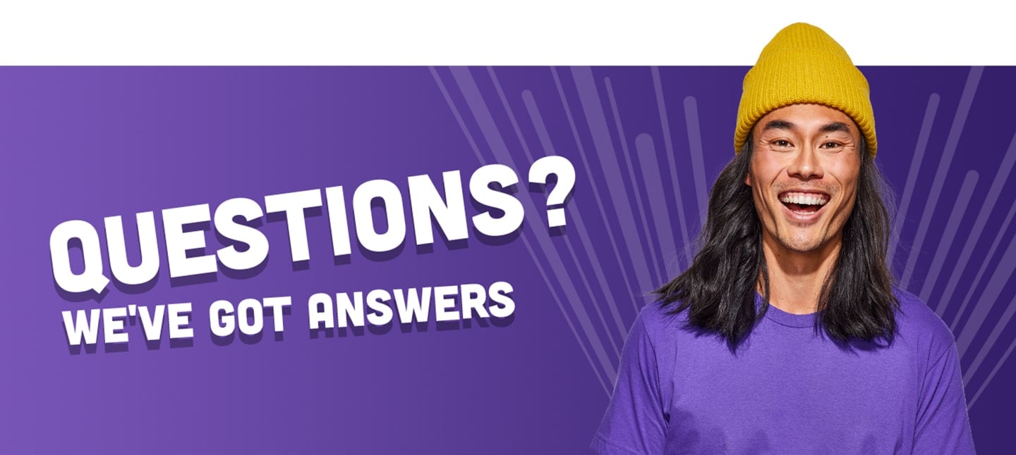 Man with a question. "Questions? We've Got Answers"