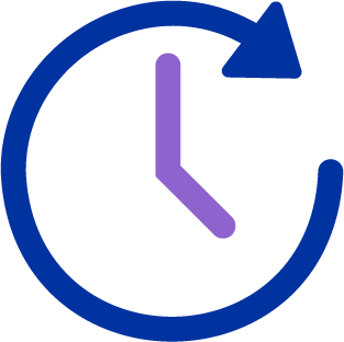 a clock icon featuring an arrow directed to right which says “use often as needed”