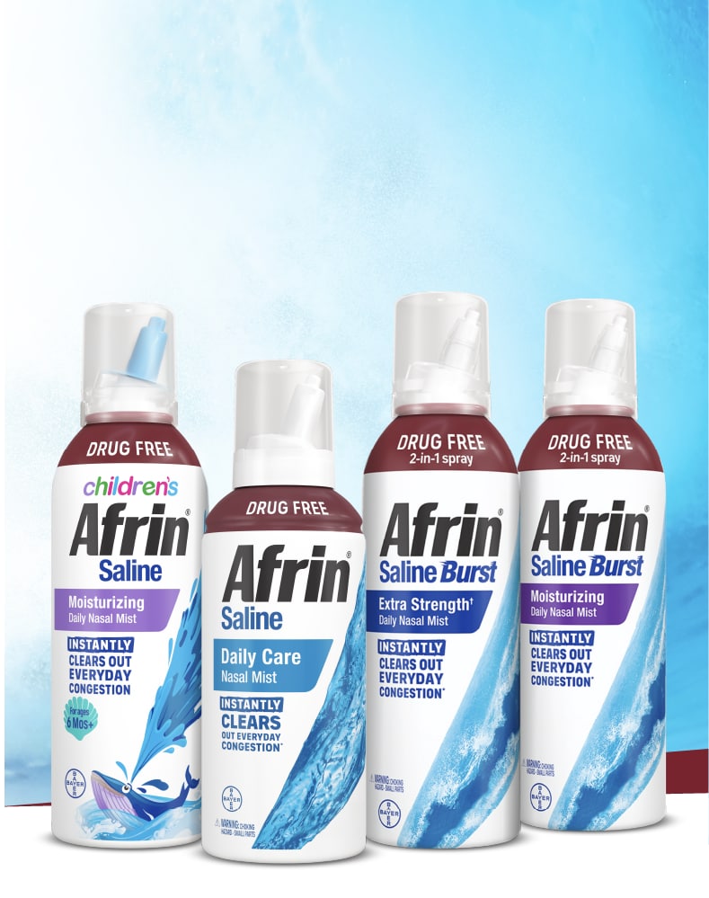 Four Bottles of Afrin® Saline Nasal Mist